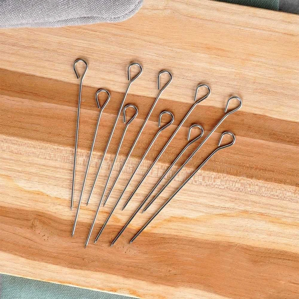 Orion Plieniniai iešmai suktinukams 10 cm, 10 vnt.