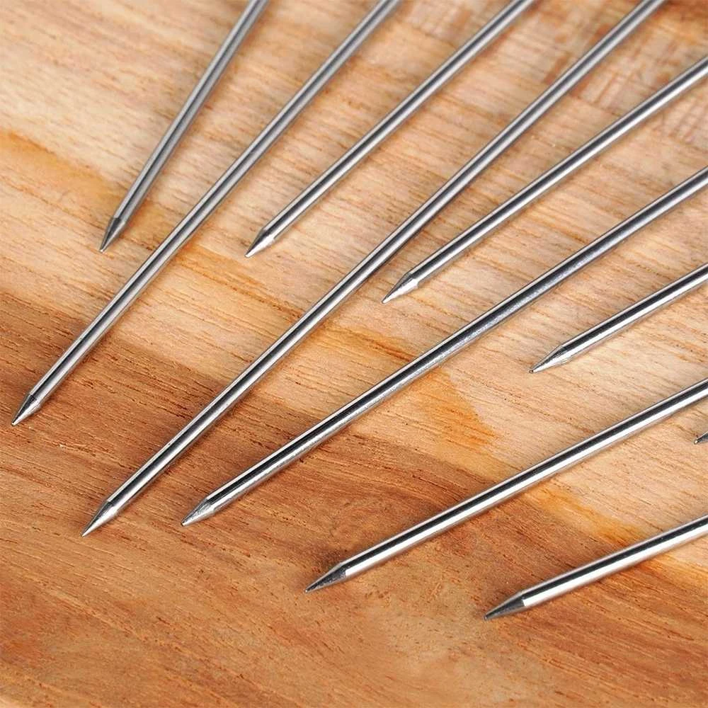 Orion Plieniniai iešmai suktinukams 10 cm, 10 vnt.