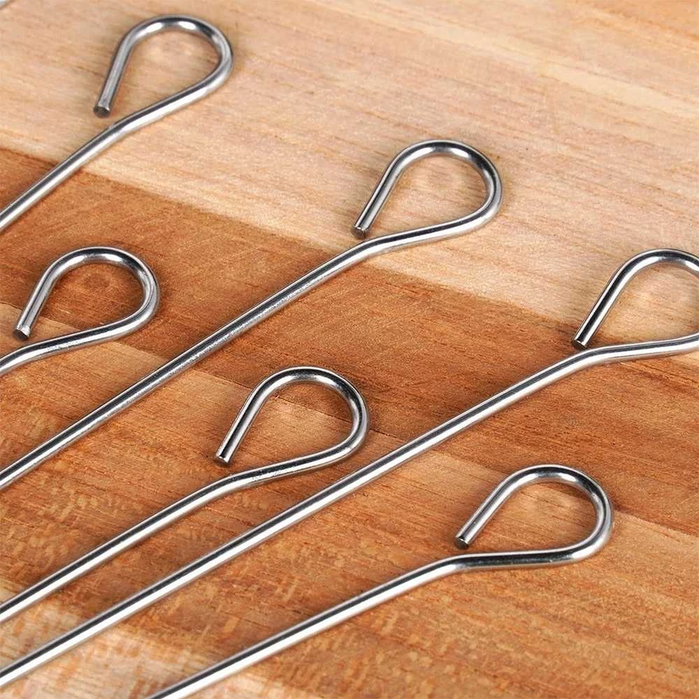 Orion Plieniniai iešmai suktinukams 10 cm, 10 vnt.