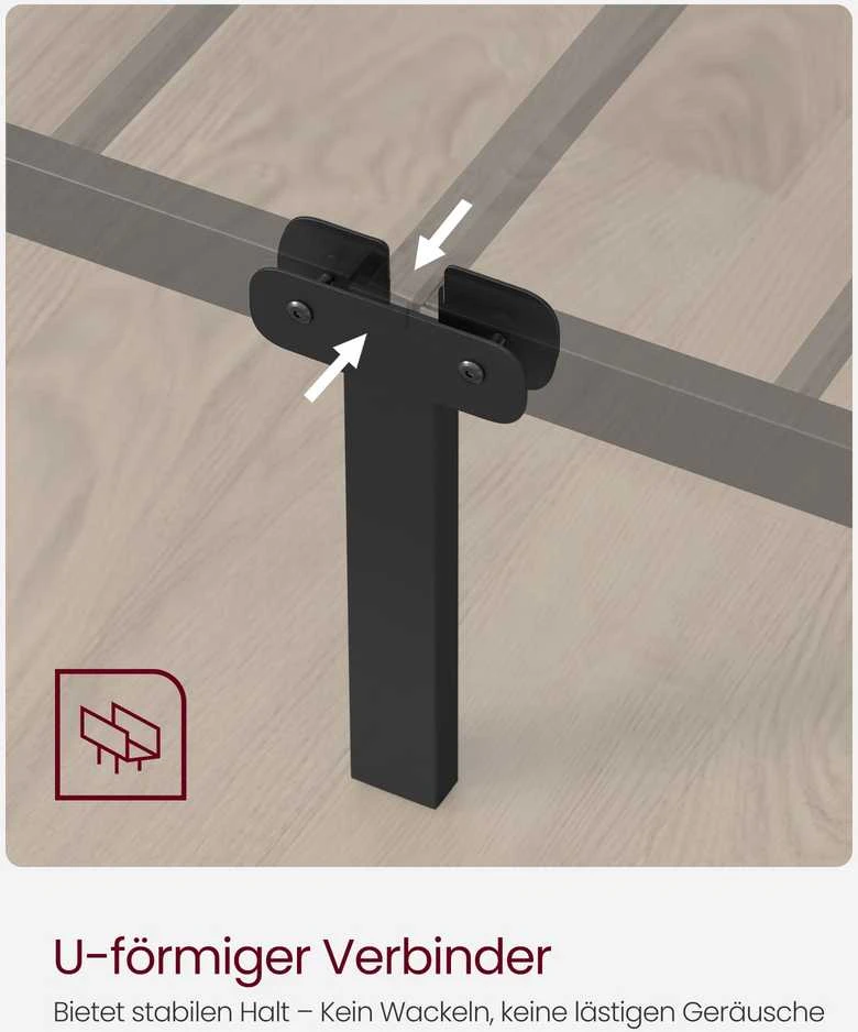 Songmics Vasagle Doppelbettgestell aus Metall