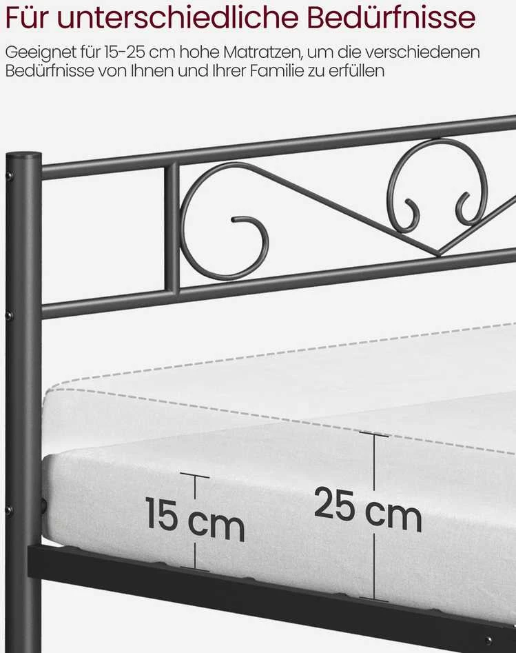 Songmics Vasagle Doppelbettgestell aus Metall