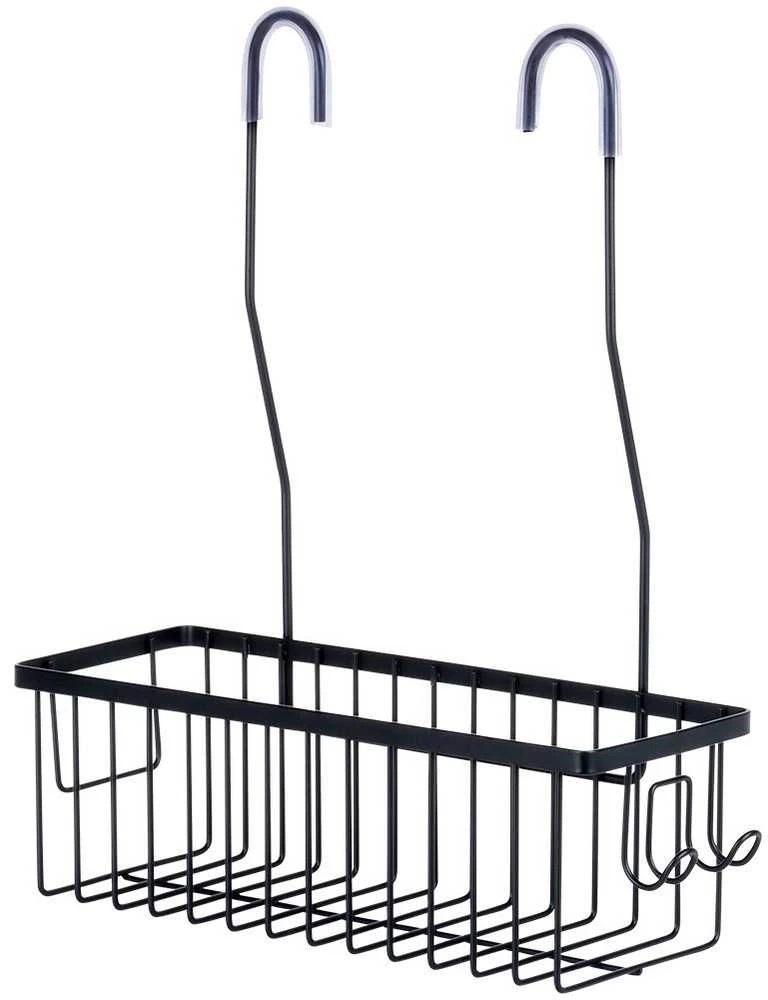 Metalinė juoda vonios lentyna Vilde 33,5x12,5x38 cm