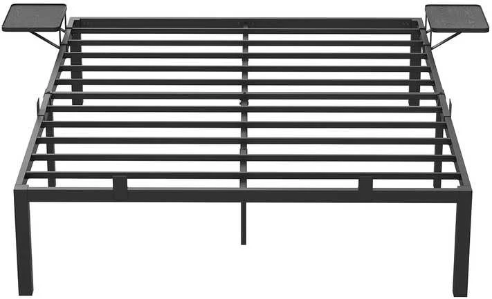 Songmics Vasagle Doppelbettgestell aus Metall 140 x 190 cm mit Aufbewahrungsregalen