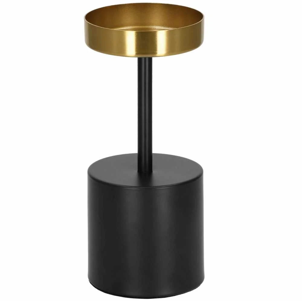 Metalinės žvakidės Springos, 17 cm ir 21 cm, juoda-aukso