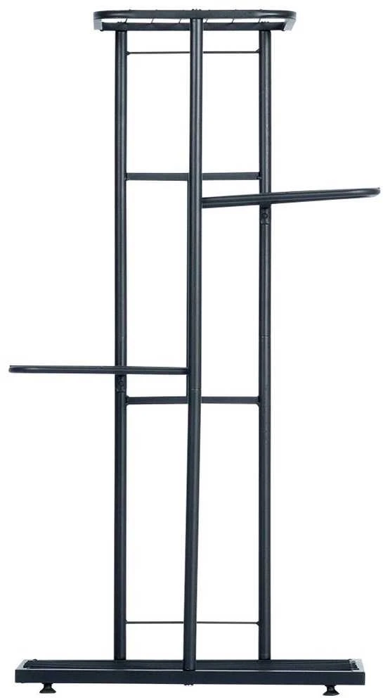 Vilde Juoda metalinis gėlių stovas 4 pakopų 80 cm