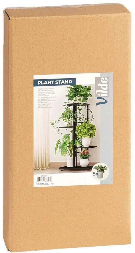 Vilde Juoda metalinis gėlių stovas 4 pakopų 80 cm