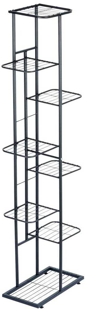 Vilde Juoda 8 pakopų metalinis gėlių stovas 142cm
