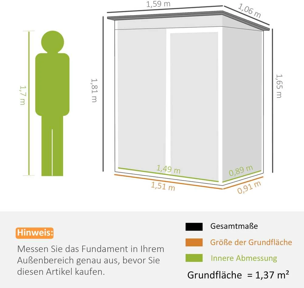 Metalinis įrankių sandėliukas 1,37 m²