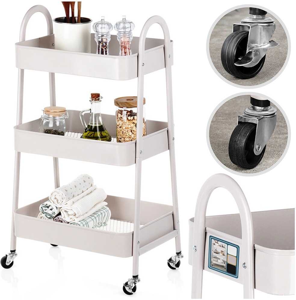 Storage Solutions Mobilus Lentynas 3 Skyrių 44x31,5x78,5 cm - Virtuvinis Krepšys - Organizatorius