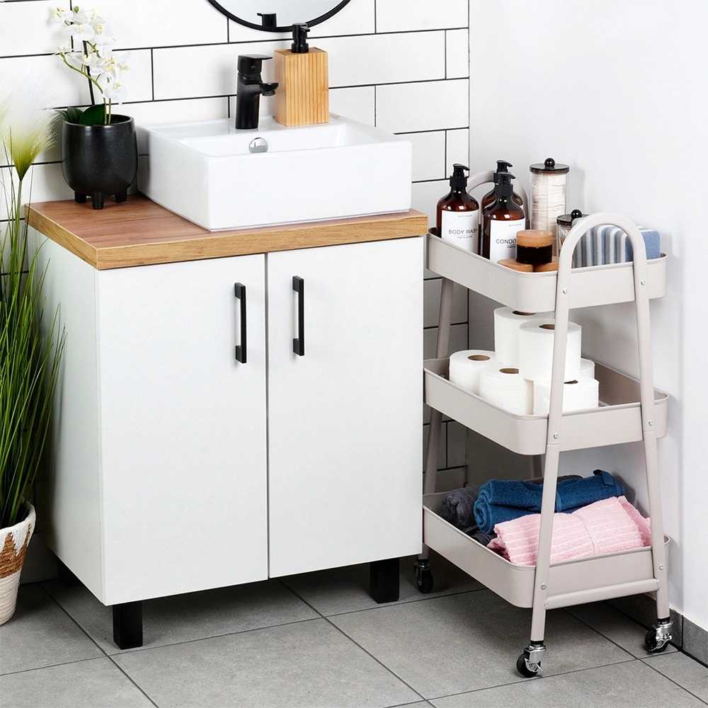 Storage Solutions Mobilus Lentynas 3 Skyrių 44x31,5x78,5 cm - Virtuvinis Krepšys - Organizatorius