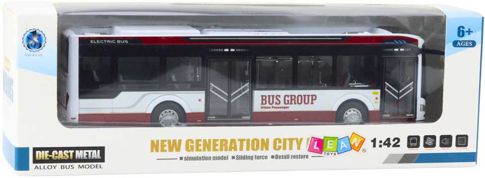 Lean Toys Metalinis miesto autobusas 1:42 su šviesomis ir garsu