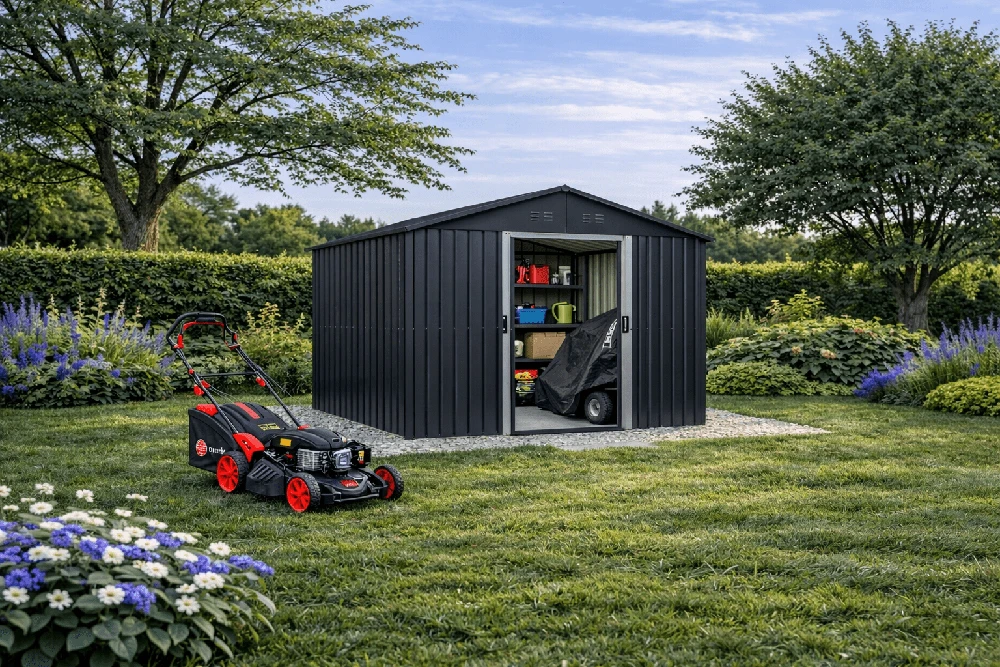 Metalinis sandėliukas HATIS, 3,82 m2, antracito