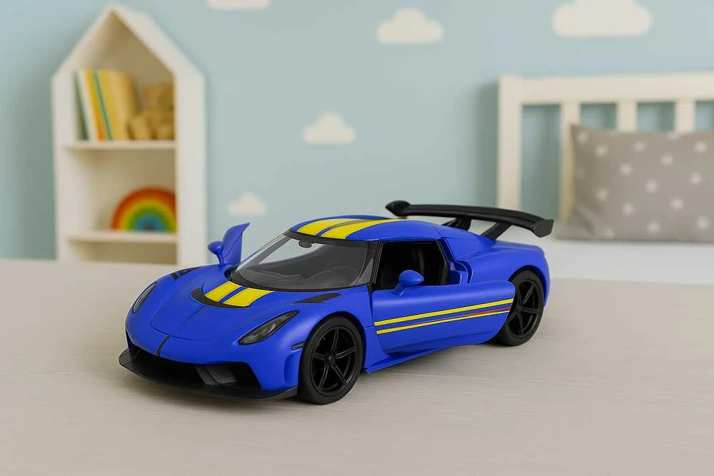 Lean Toys Metalinis sportinis automobilis 1:32 su atidaromomis durimis