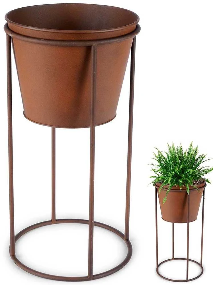 Vilde Gėlių vazonas su stovu metalinė 44 cm - retro stiliaus