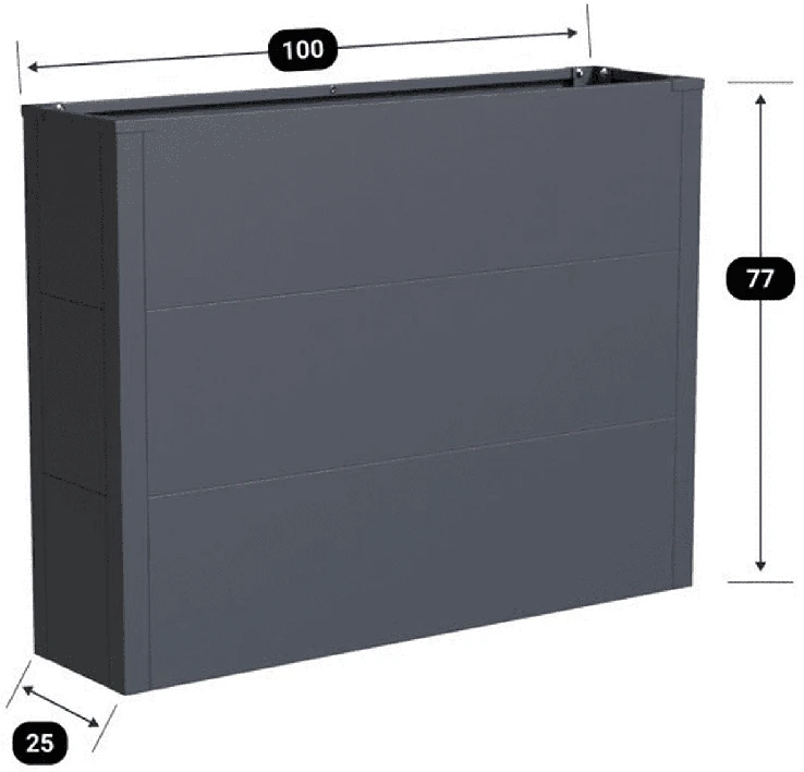 Metalinis vazonas HATIS, 100 x 25 x 77 cm, antracito