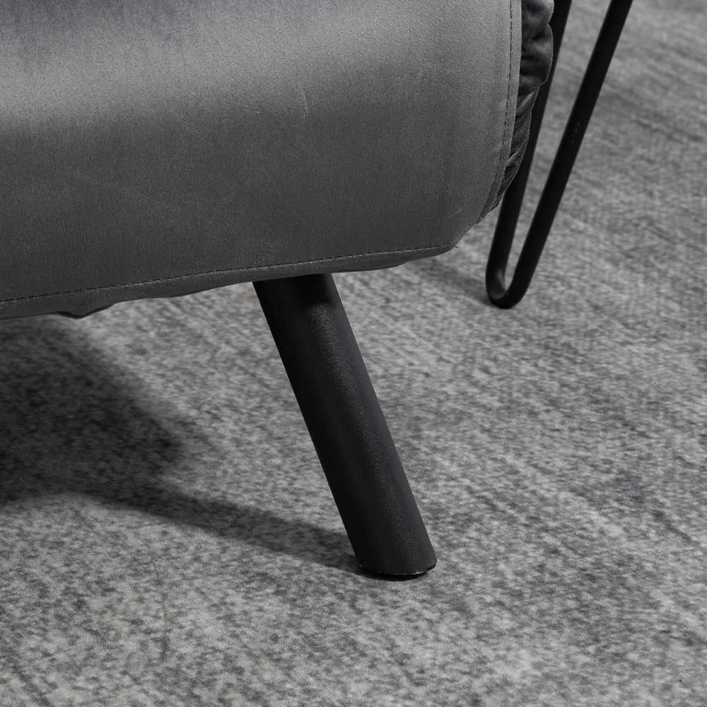 HOMCOM sofa lova su patalynės dėže, sofa su miegojimo funkcija, aksominės išvaizdos sofa su nugaros pagalvėlėmis, tamsiai pilka, 102 x 73 x 81 cm