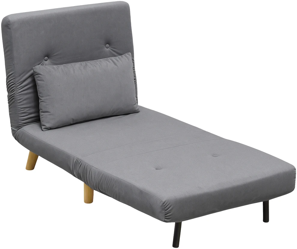Miegamasis fotelis 3 viename su 6 padėčių atlošu, pilkas, 72 × 78 × 79 cm