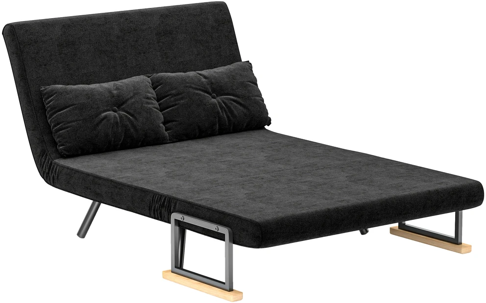Miegamasis fotelis su 5 padėčių atlošu, juodas, 102 × 73 × 81 cm