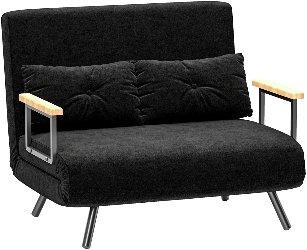Miegamasis fotelis su 5 padėčių atlošu, juodas, 102 × 73 × 81 cm