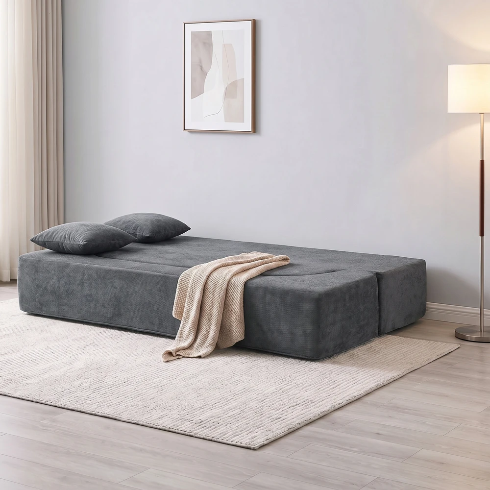 Miegamoji sofa be rėmo, tamsiai pilka, 190 x 80 x 60 cm