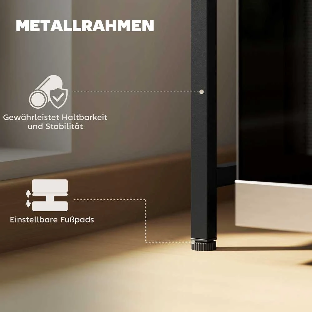 HOMCOM išplečiama mikrobangų krosnelės lentyna, mikrobangų krosnelės stovas su 3 kabliukais, virtuvės lentyna, metalinis mikrobangų krosnelės laikiklis, juoda