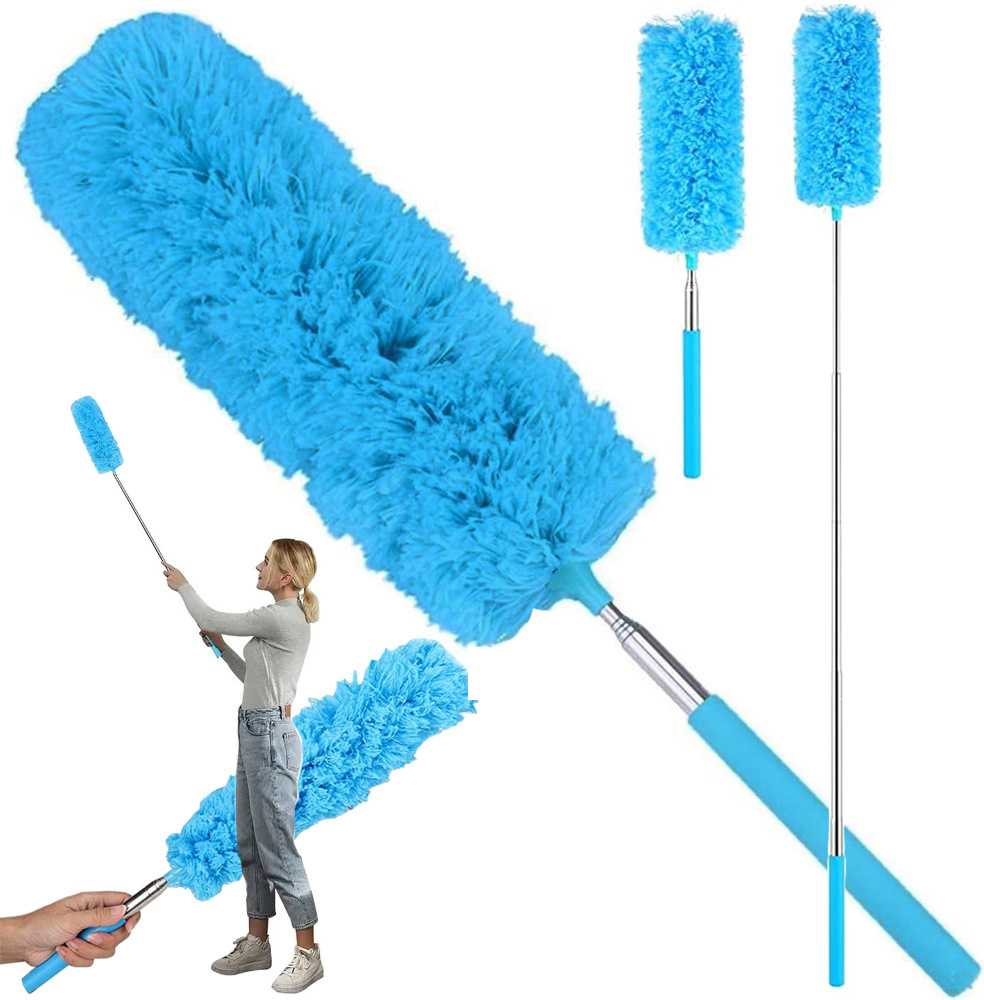 Mikropluošto teleskopinė dulkių šluota 35-83 cm, mėlyna