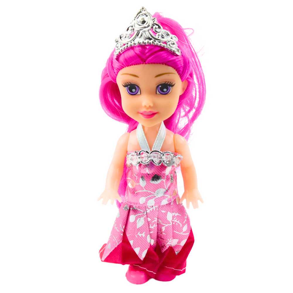 Lean Toys Mini princesių lėlių rinkinys su pasakų suknelėmis, 6 vnt.