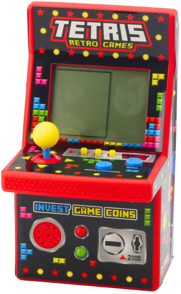 Lean Toys Mini retro Tetris žaidimų automatas 49 žaidimai 1676 lygiai raudonas