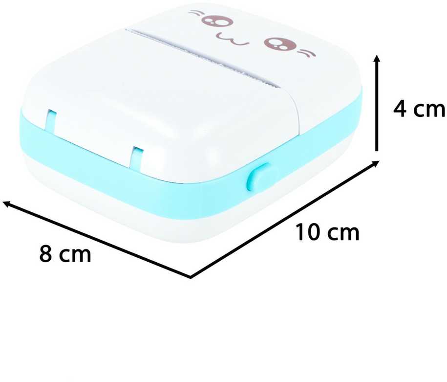 Ikonka KIK Mini terminis etikečių spausdintuvas + USB laidas, mėlynas