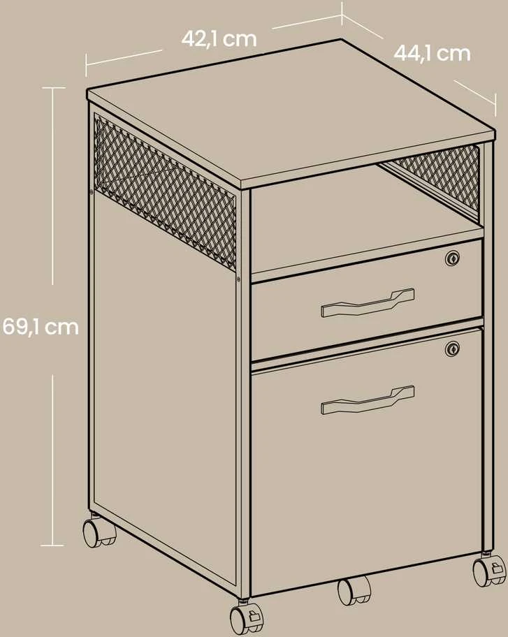 Songmics Mobili dokumentų spintelė su 2 stalčiais