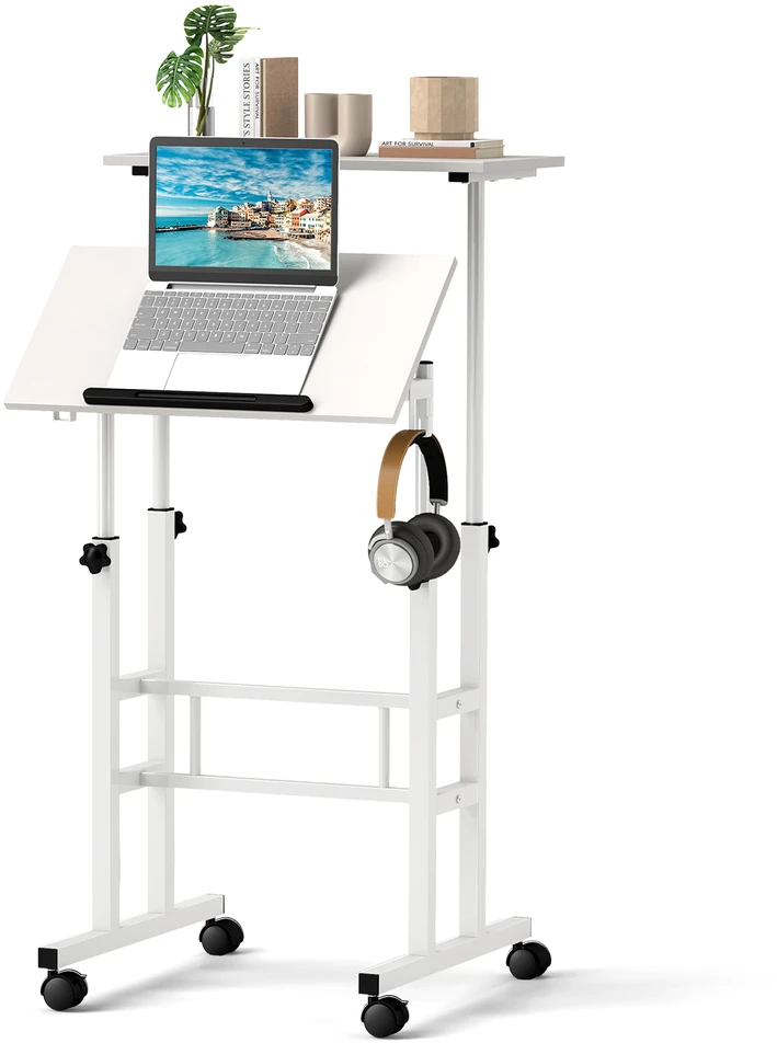Mobilus reguliuojamo aukščio stalas baltas