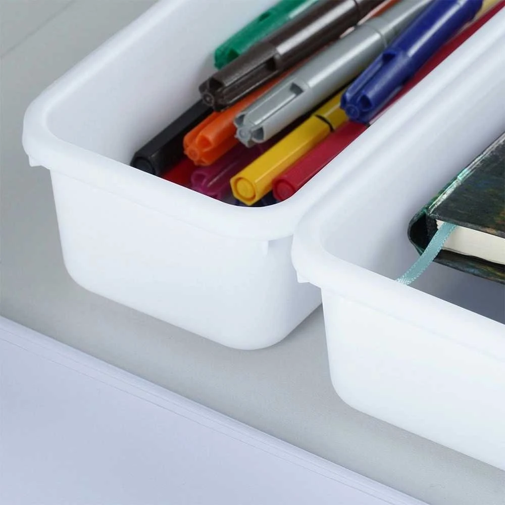Storage Solutions Vilde Rašomojo stalo stalčių organizatorius baltas modulinis 8 vnt.