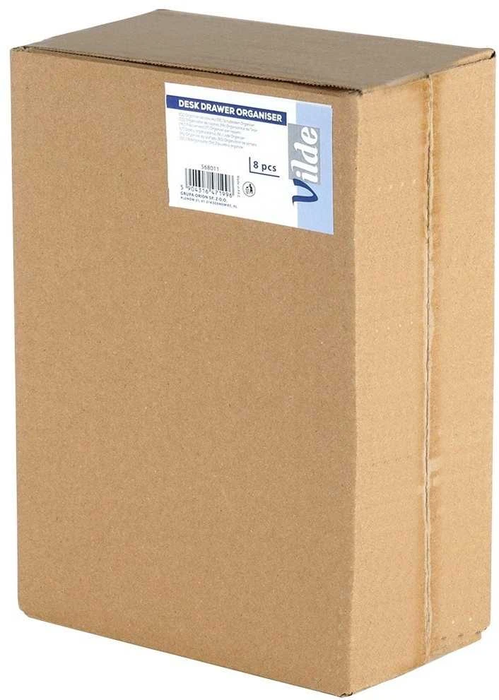 Storage Solutions Vilde Rašomojo stalo stalčių organizatorius baltas modulinis 8 vnt.