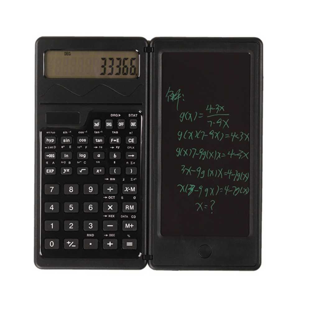 Lean Mokslinis skaičiuotuvas su sulankstomu LCD bloknotu ir rašikliu