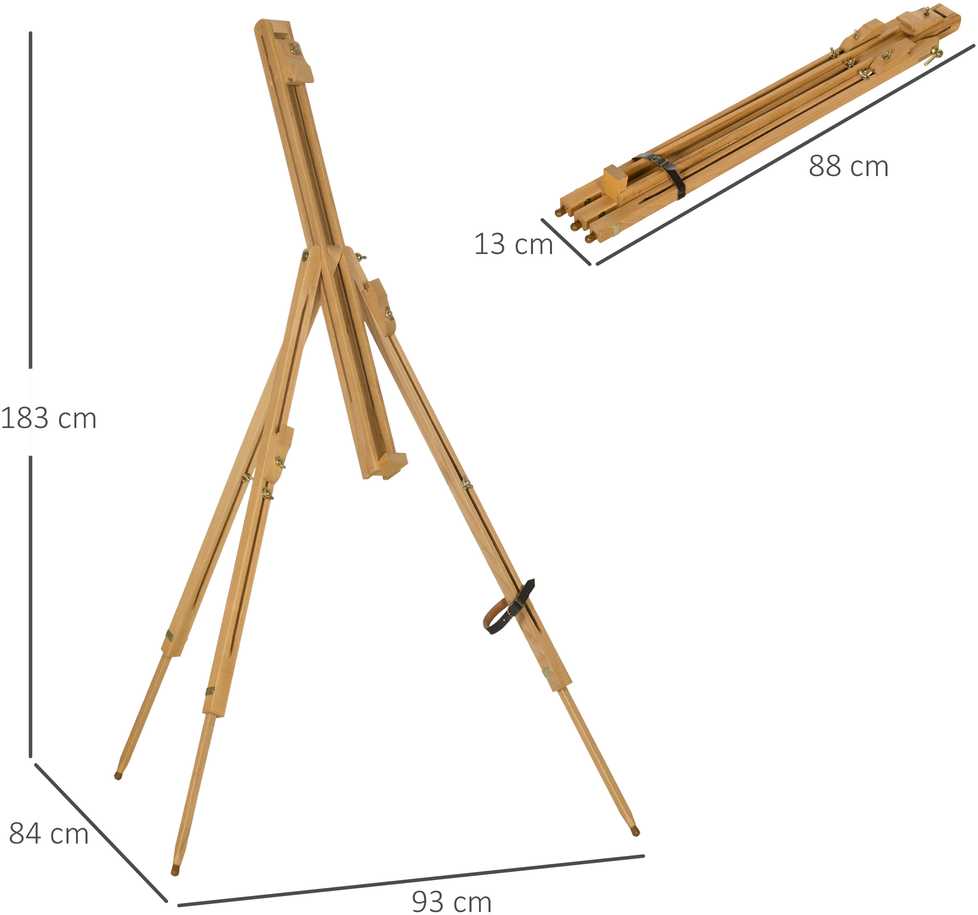 Vinsetto Sulankstomas nešiojamas molbertas, skirtas iki 107 cm aukščio drobėms