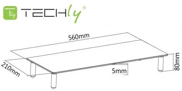 Techly ICA-MS 461 monitoriaus laikiklis arba stovas 81,3 cm (32") Laisvai stovintis Permatomas, Balta