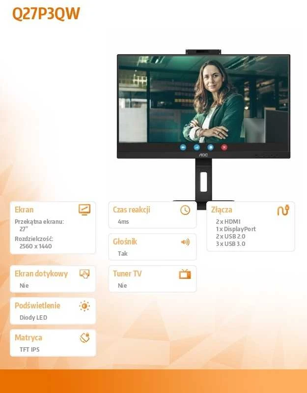 Monitorius AOC Q27P3QW, 27"