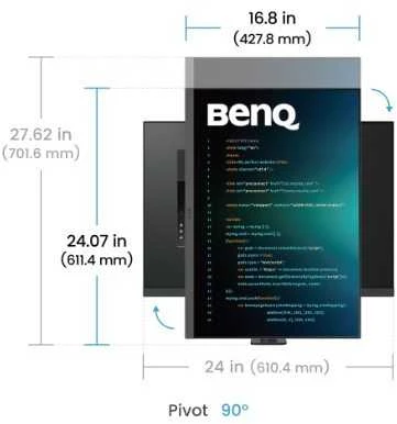 Monitorius BENQ RD280UA 28,2 colio IPS 3840x2560 350cd/m2 5ms HDMI 2.0 DP USB tipas C PD90W HUB USB KVM Pivot