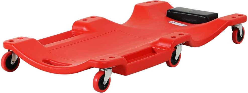 DURHAND automobilių remontui skirtas gultas, dirbtuvių gultas, montavimo vežimėlis su 6 ratukais, raudonas, keliamoji galia 120 kg