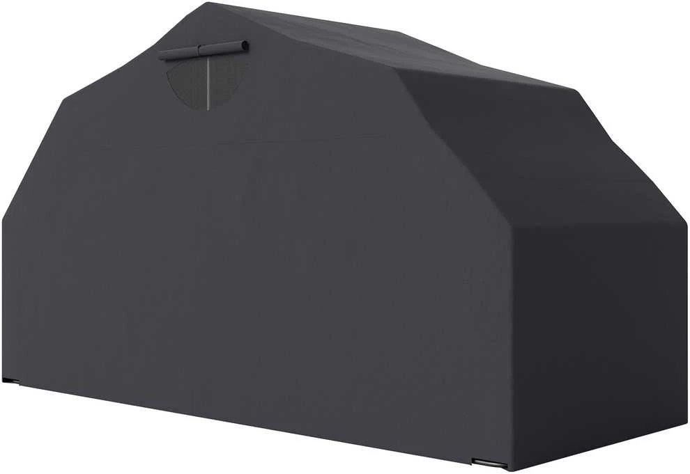 „Outsunny“ sulankstomas lauko motociklų uždangalas su langeliu, vandeniui atsparus „Oxford“ audinio garažas 2 motociklams ar motoroleriams, 345 cm x 135 cm x 191 cm, juodas