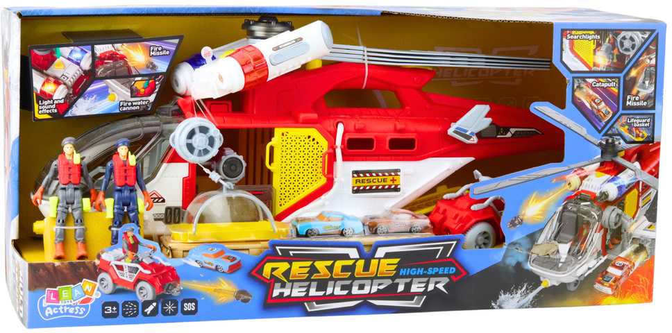 Lean Toys Multifunkcinis gelbėjimo sraigtasparnis su priedais