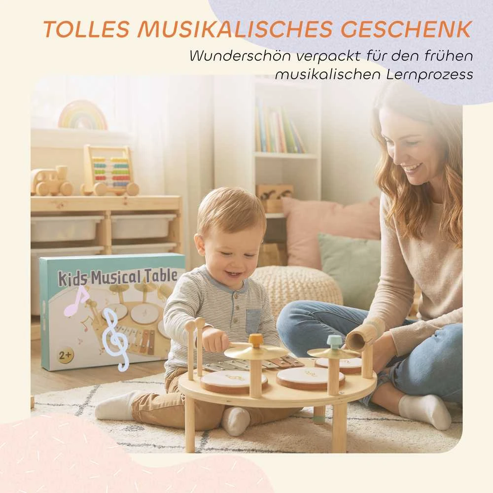 Mušamųjų instrumentų rinkinys natūralaus medžio