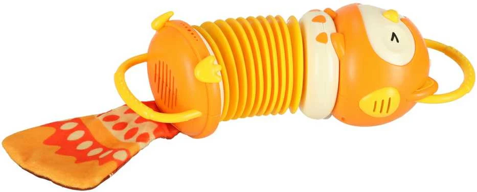 Vaikiškas muzikinis akordeonas Oranžinė pelėda, 33 cm