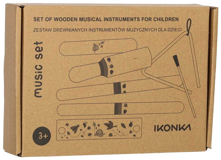 Muzikinių instrumentų rinkinys vaikams, medinis, 6 vnt.