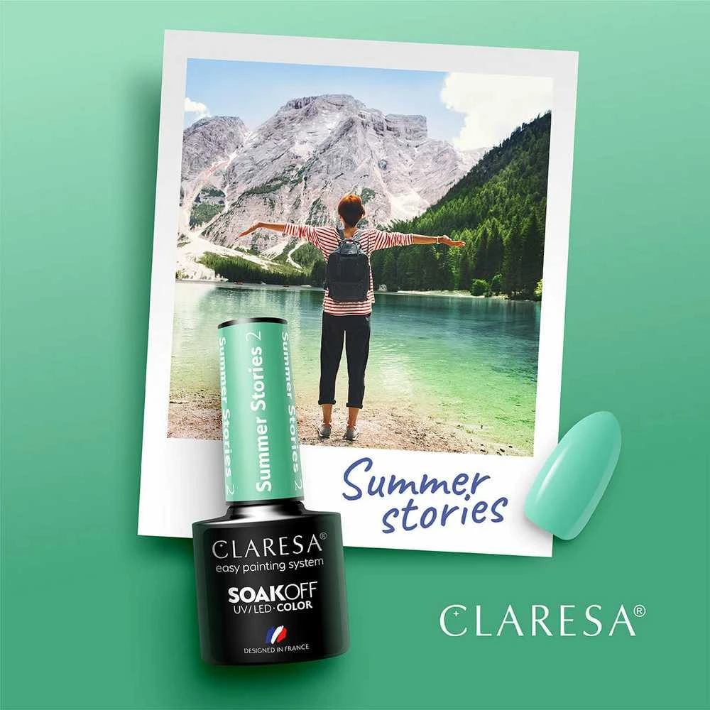 Activeshop Nagų lakas Claresa Soak Off Summer Stories, Nr.2 žalia, 5 g