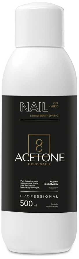 Activeshop Nagų lako valiklis/acetonas braškių kvapo, 500 ml