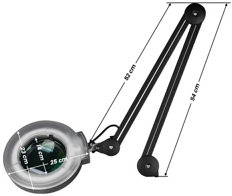 Activeshop Kosmetologinė lempa su lupa ir stovu S4 5D 22W Juodas