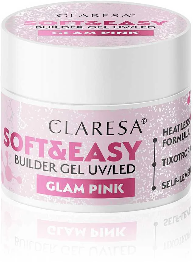 Activeshop Nagų priauginimo gelis Claresa Soft&Easy Builder Gel Glam Rožinė, 12 g