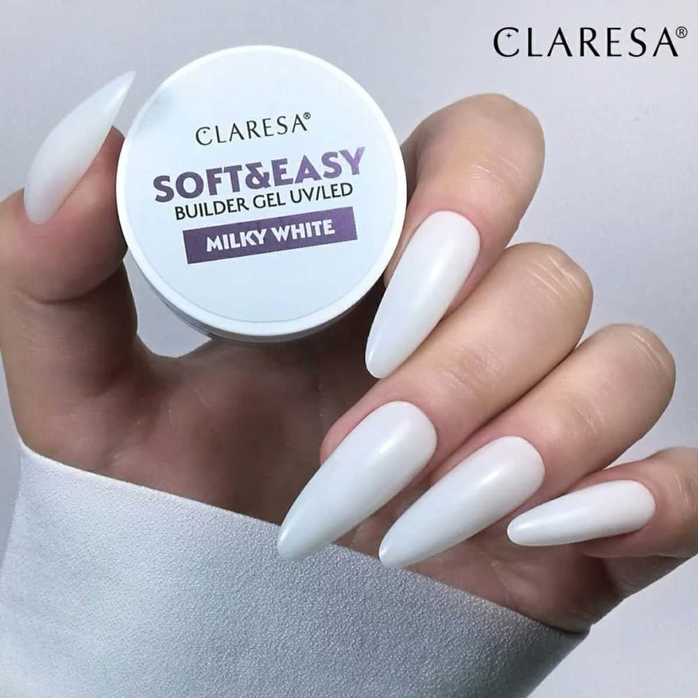 Activeshop Nagų priauginimo gelis Claresa Soft&Easy Builder Gel Milk Baltas, 90 g