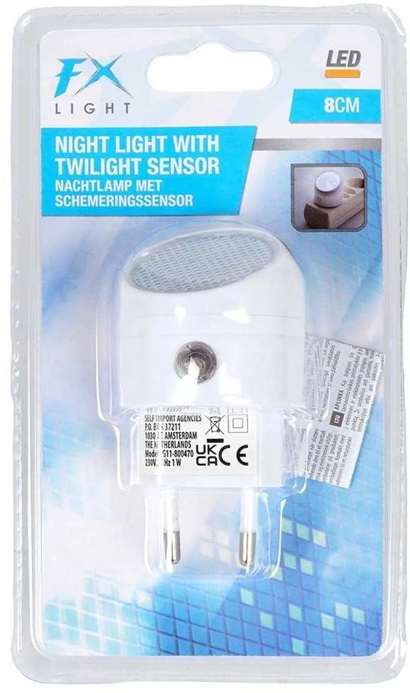 Verk FX Light LED naktinė lempa su sutemų jutikliu balta